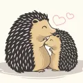 Couple herisson dessin anime amour famille 125446 319